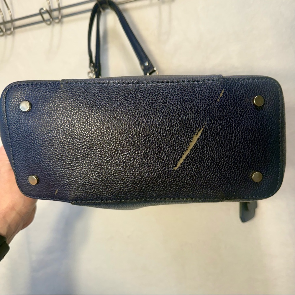 Dana Buchman Navy Leather Shoulder Bag - Picture 6 of 11